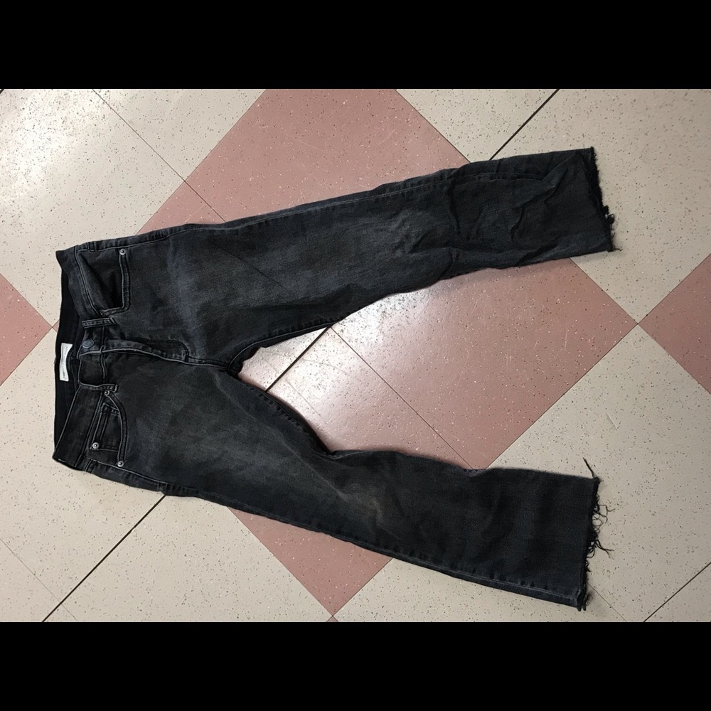 Black crop flare jeans